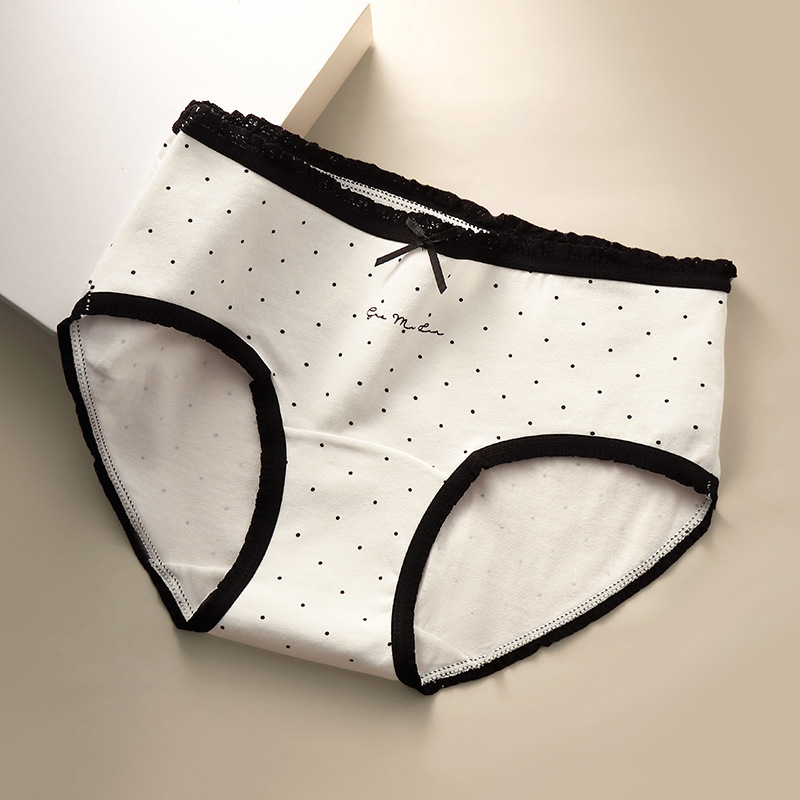Pantalones de algodón de arco dulce para niñas antibacterianas alargadas para niñas de cintura media transpirables sin marcas de algodón image 9