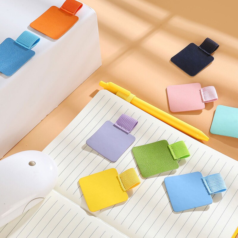 Red Orange Factory Cross-border Notebook Accessories Self-adhesive Pen Clip Elastic Band Flat Pen Case PU Leather Pen