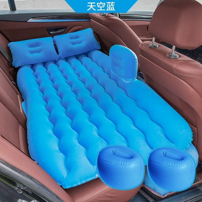 Inflatable Bed, Pvc Flocking | Vehicle-mounted inflatable bed - default-item-wave-blue-round-storage-pier