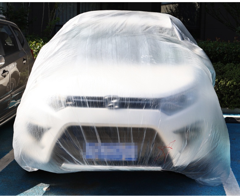 Car Disposable Car Cover Full Transparent Plastic Film Protective Car Cover Dust-proof Car Maintenance Disposable Car Cover