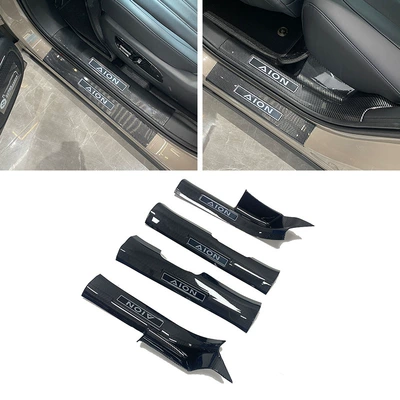 Suitable for 24 Trumpchi Aian V Tyrannosaurus Rex Door Sill Strips Modified Welcome Pedals Trunk Rear Guard Tailgate (Dekorativ pedal başlıqları) - 4-pieces-of-inner-threshold-abs-carbon-fiber-texture-suitable-for-2024-aian-v-tyrannosaurus-rex