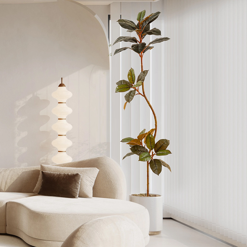 Simulación de plantas verdes, árboles de caucho, plantas en macetas, sala de estar, decoración de piso, celebridades de Internet, plantas de árboles de caucho grandes de alta gama