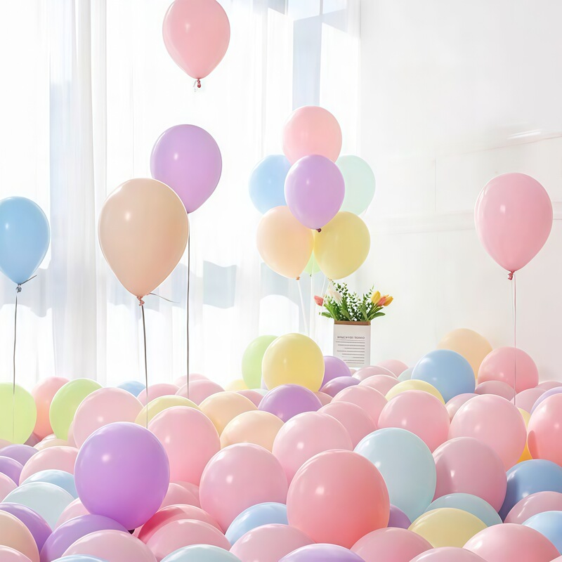 2026 Colorful Balloons Macaron Color Dopamine Thickened Children's First Birthday Scene Decoration Balloons