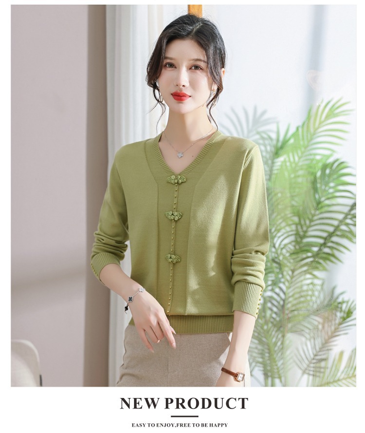 E5894 810K ÁO LEN NỮ TAIRYA ÁO LEN MÙA XUÂN THU ĐÔNG TRUNG NIÊN CỔ CHỮ V THỜI TRANG NỮ G03 SẢN PHẨM MỚI