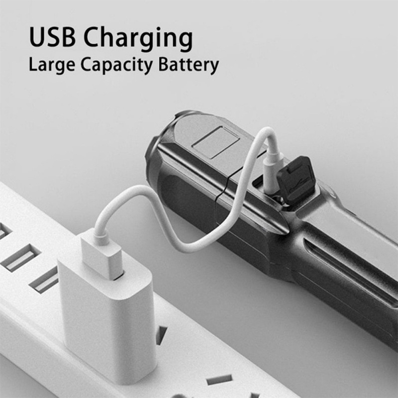 クロスボーダーアウトドア多機能強光ズーム懐中電灯携帯家庭用ミニUSB充電懐中電灯|undefined