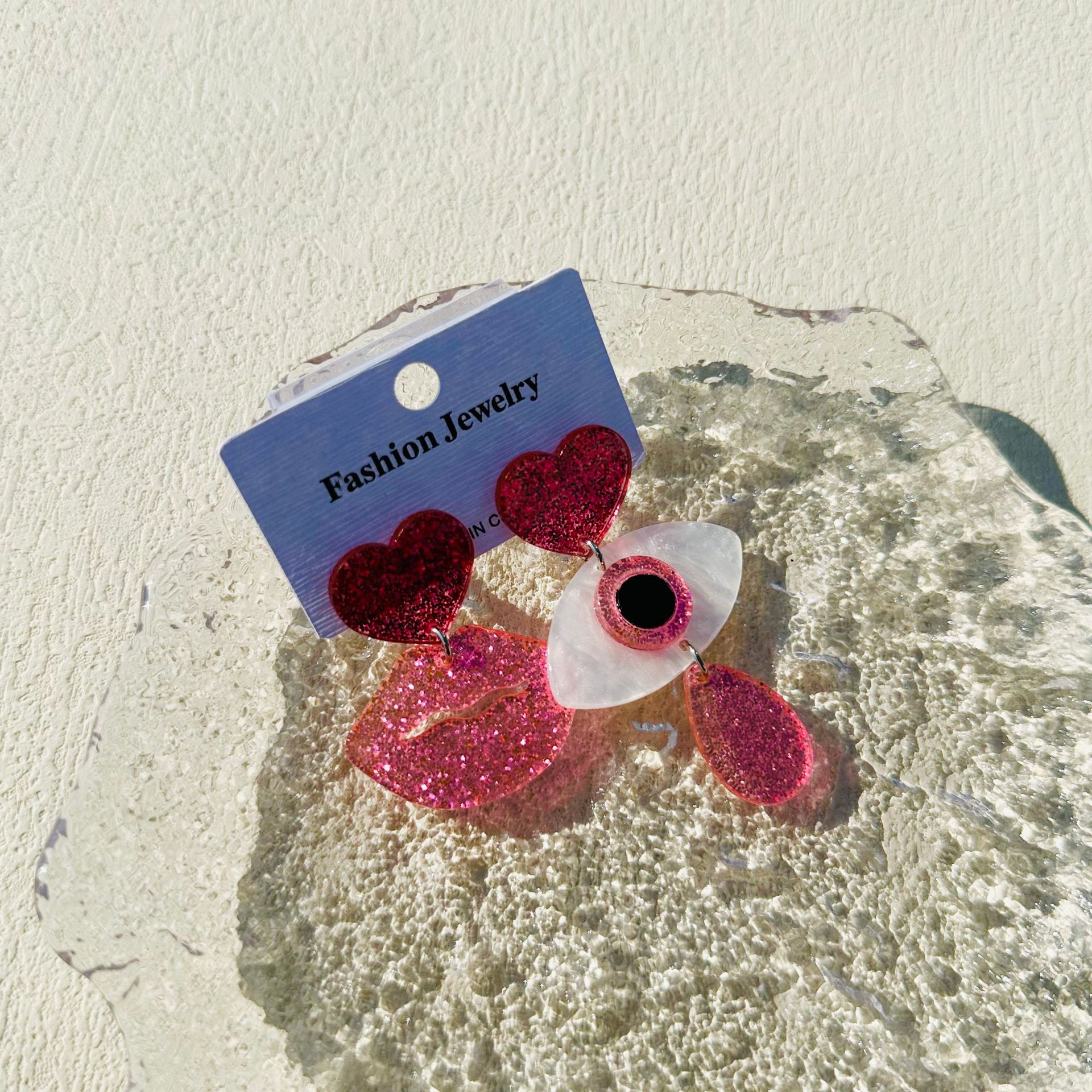 1 Pair Quantity 1 Pair Cute Funny Mouth Eye Arylic Drop Earrings