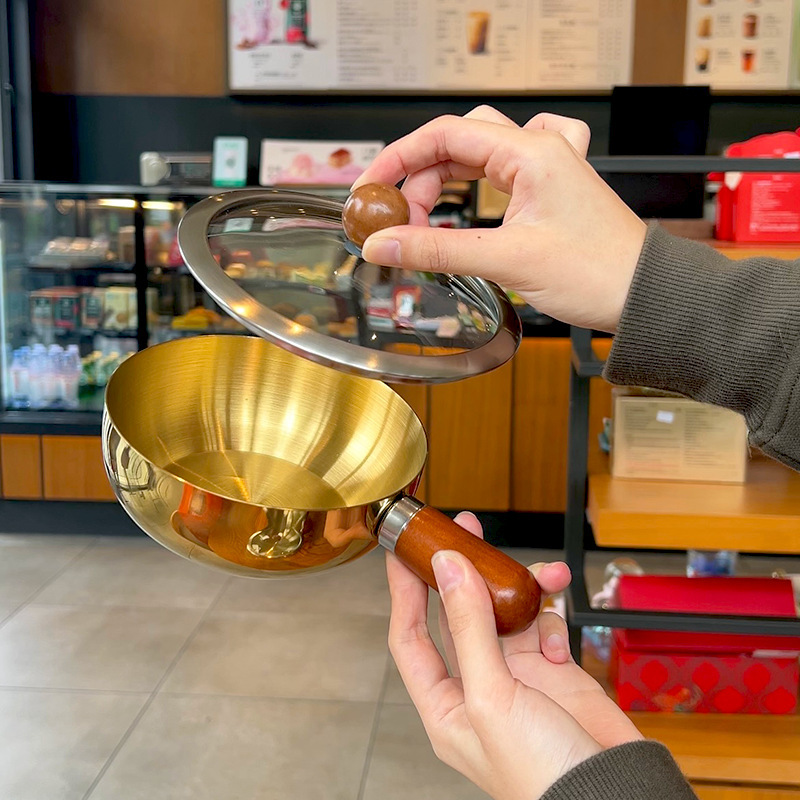304 panela de fideos de acero inoxidable pequeña olla de cocción de alimentos suplementarios para bebés olla de leche una persona pequeña olla caliente horno electromagnético refrigerio freidora