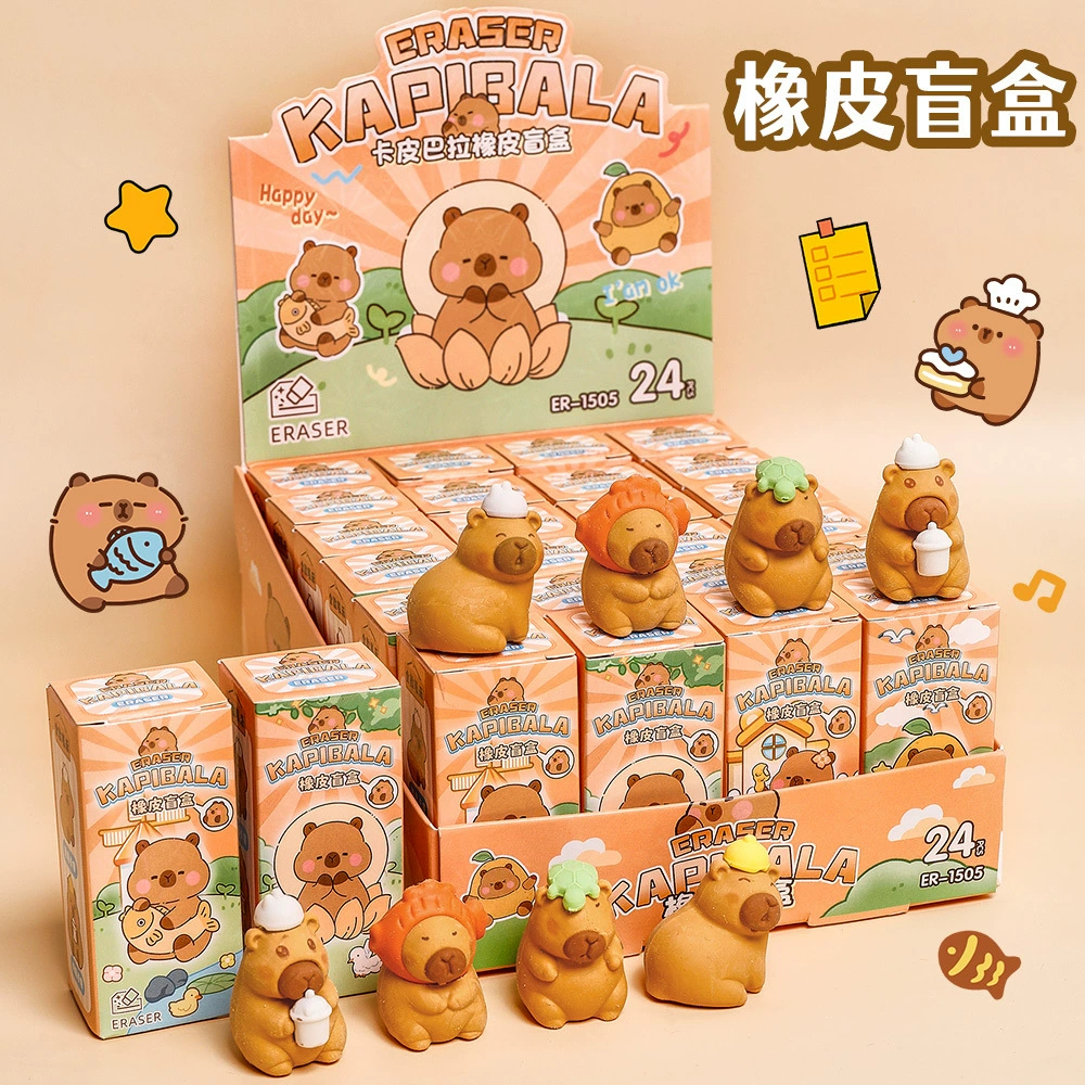 Three dimensional cartoon high quality eraser for students, set, Birthday gift