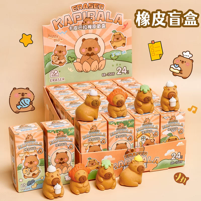 Three dimensional cartoon high quality eraser for students, set, Birthday gift