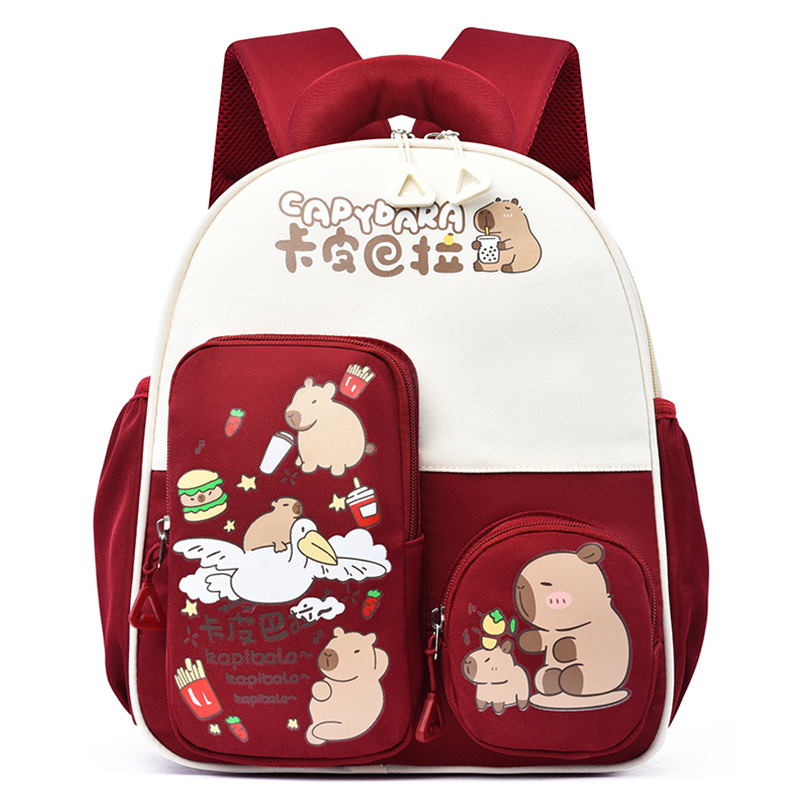 Mochila infantil Capibara caricatura niños mochila de jardín de infantes transpirable niñas mochila preescolar