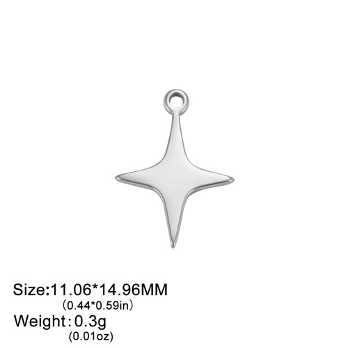 Foreign trade cross-border best-selling cut titanium steel four-pointed star pendant, personalized, simple and polished stainless steel jewelry accessories