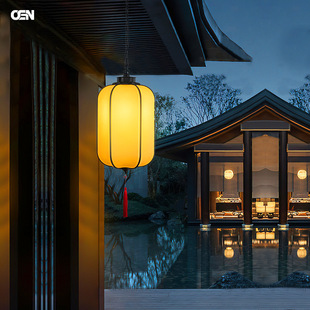 Chinese outdoor chandelier waterproof garden lamp outdoor retro Pavilion lamp sunshine room terrace entrance balcony ceiling lamp