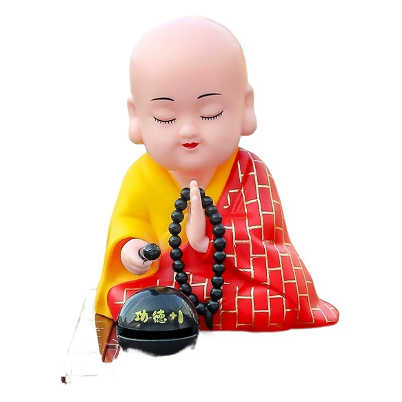 Автомобильные украшения, автомобильные украшения монахов, солнечные автоматические ногинг, разбивающие деревянную рыбу, декомпрессионные куклы для автомобилей.