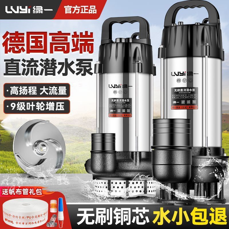 无刷直流潜水泵48V/60V/72V伏电动电瓶车水泵抽水泵