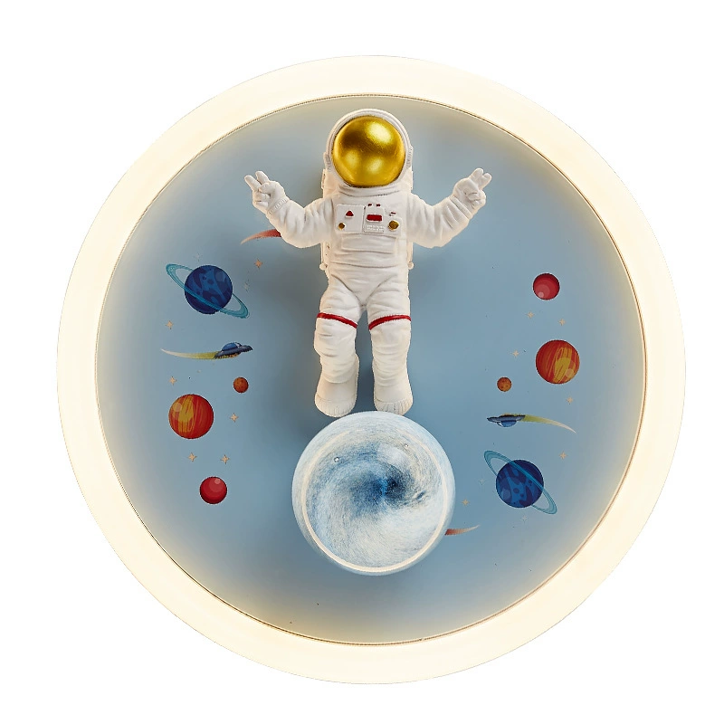 Astronaut, ceiling light for children's room, modern fashionable cartoon round space creative lights for boys for bedroom