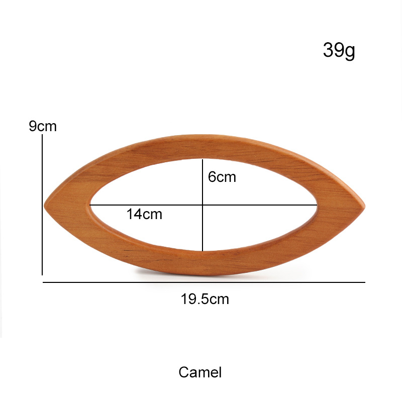 Transfronterizos exclusivos para bolsas de aire nacionales ranuradas en forma de D, mano de madera semicircular, mano de madera sólida, mano de madera DIY de alta calidad image 17