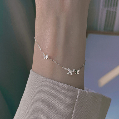 S925 Pure Silver Butterfly Bracelet  New Arrival Light Luxury Unique Design High-end Friendship Accessory