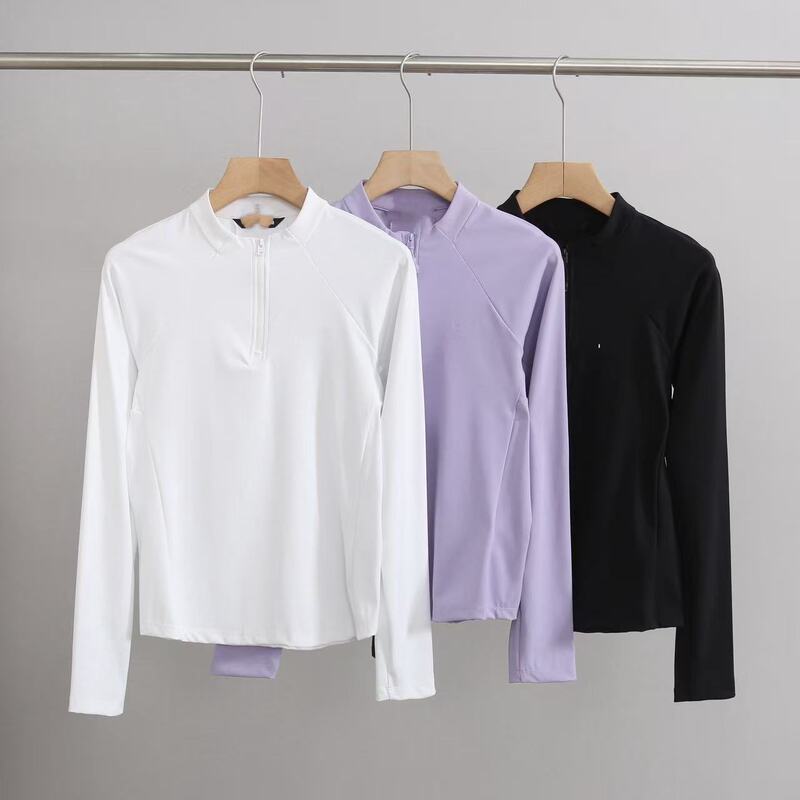 Women's Sun-Protective Spring and Autumn Half-Zip Casual Long-Sleeve T-Shirt