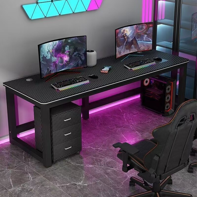 Bedroom office desk simple double desktop computer desk and chair set carbon fiber gaming desk home writing desk game table Bedroom office desk simple double desktop computer desk and chair set carbon fiber gaming desk home writing desk game table