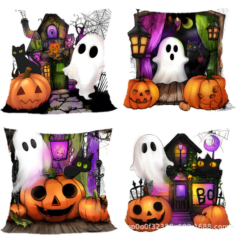 ZS クロスボーダー枕カバー temu 人気のハロウィンリネンぬいぐるみ正方形枕快適な枕 Amazon 卸売ウエスト|undefined