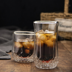 Beer Mug Double-Layer Mug Wine Mug Glass Household Water Mug Wine Ware Wine Diamond Classic Whisky Mug