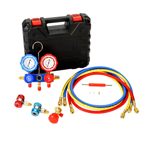 VAKS Refrigerant Table Set Tool Kit for R410/R134 Air Conditioner Refrigerant Charging with Dual Precision Manifold Valve for Refrigerant Injection