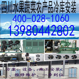 自贡攀枝花蔬菜水果蔬菜农产品冷冻冷藏冷库保鲜冷冻库机组设备