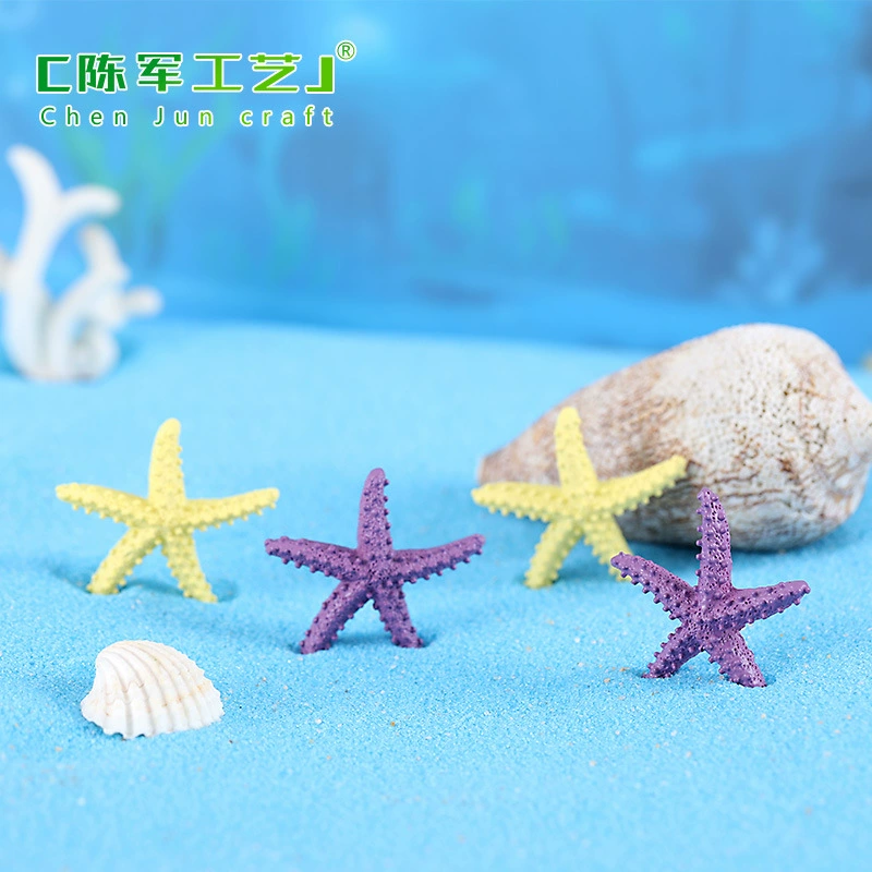 Micro -landscape decoration Mediterranean -style resin striped starfish micro -landscape ornaments Creative resin