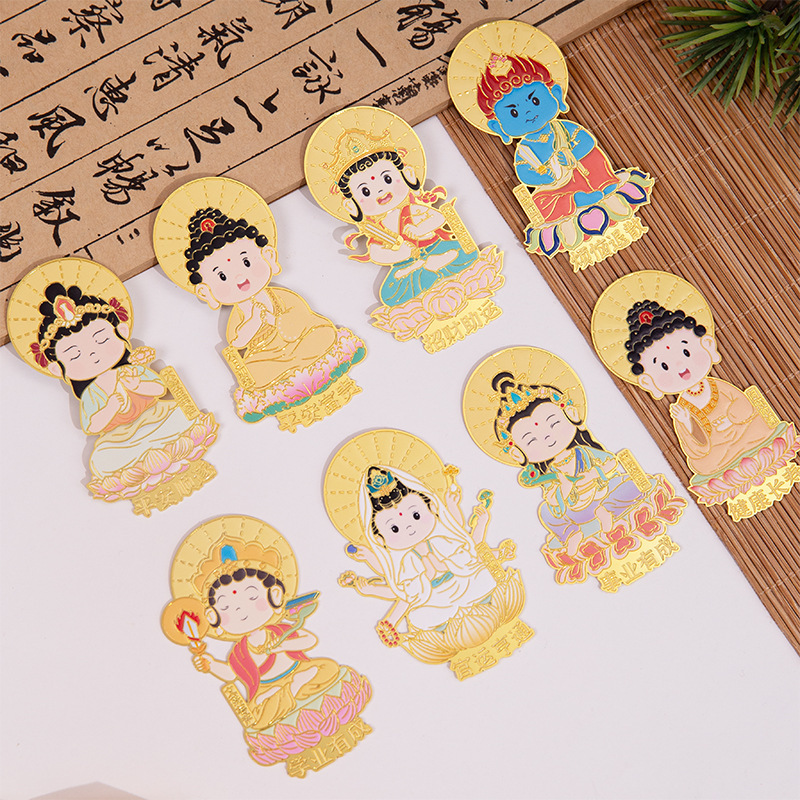 Original Eight Guardian Buddhas Mobile Phone Stickers Zodiac Year Guardian Travel Cultural Creative Blessing Commemorative Gift