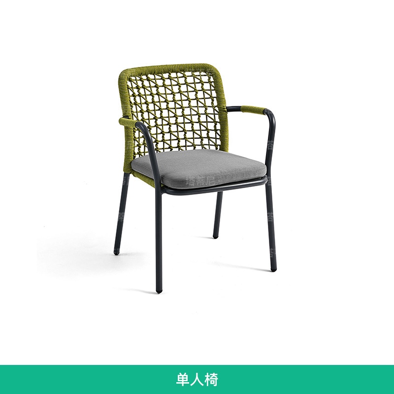 Conjunto de mesa y sillas de ratán para patio y jardín, mesa redonda impermeable y resistente al sol para balcón, muebles de aleación de aluminio. image 6