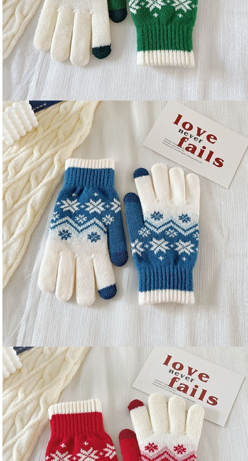 Women's Fashion Snowflake Polyacrylonitrile Fiber Gloves 1 Pair display picture 3