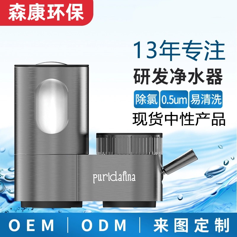 Cross-Border Household Water Purifier Stainless Steel Ceramic Filter Direct Drinking Filter Small Double Pre-Tap Water Purifier