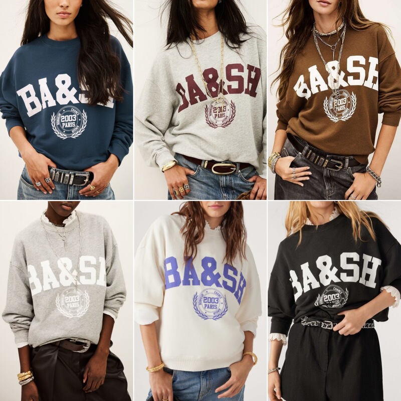 New Fall 2026 American Retro Round Neck Sweatshirt with College Style Logo Print, Women's Loose Pullover Sweatshirt