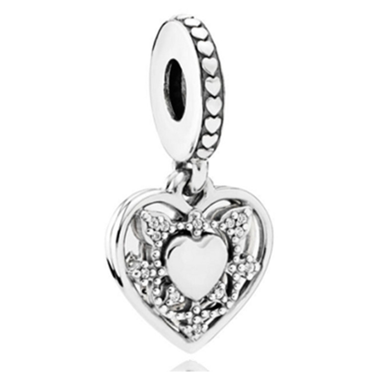 1 Pièce Le Cuivre Zircon Lettre Forme De Cœur Pendentif display picture 7