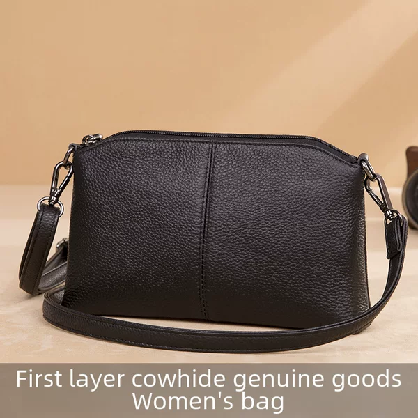 First-Layer Cowhide Crossbody Bag for Women 2026 New Fashion Versatile Large-Capacity Shoulder Bag Genuine Leather Small Bag Shell Bag
