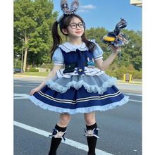 女中童短袖洛丽塔公主裙夏季新款卡通可爱朱迪兔子警官六一演出服