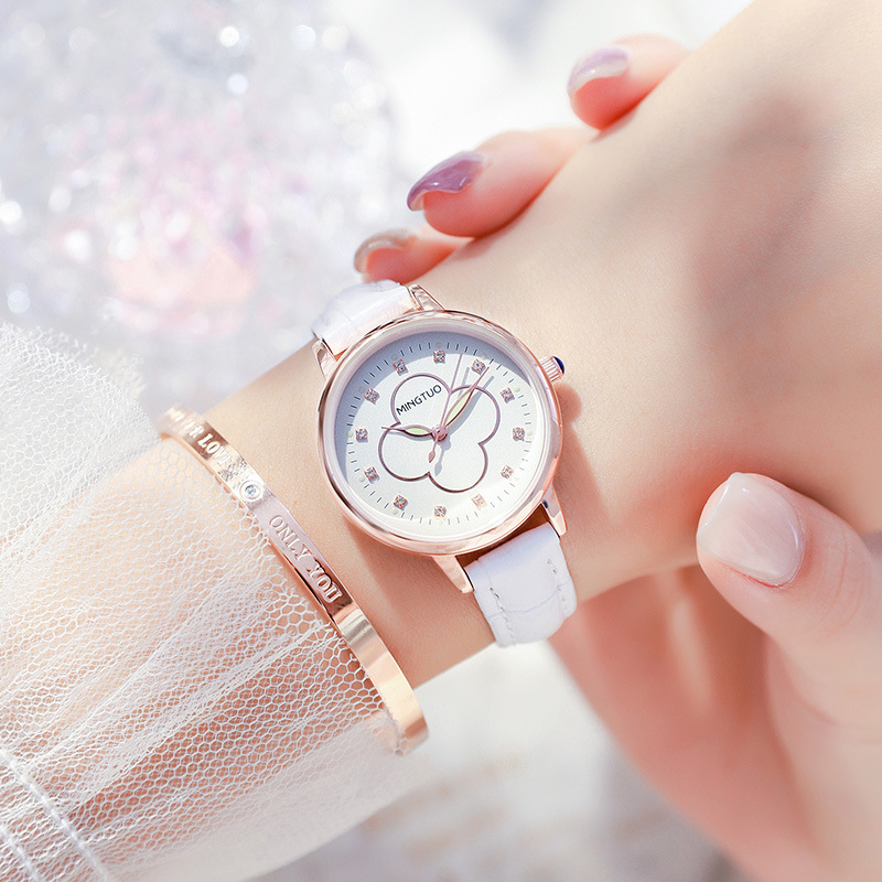 时尚小清新女生手表女简约气质学生女表大气女款学院风防水石英表|ms