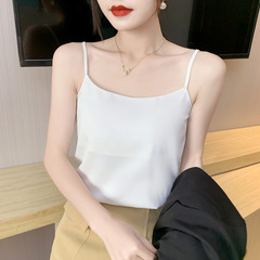 Women's Summer White Strappy Tank Top Design, Slimming, Versatile, Outerwear Base Shirt, Beautiful Back, Innerwear Matching Top