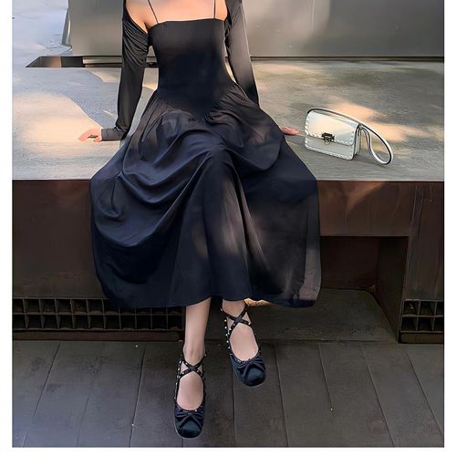 仙女交叉扣带芭蕾舞鞋女夏秋新款蝴蝶结铆钉平底浅口绸缎单鞋