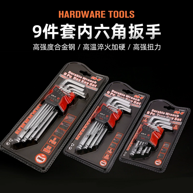 Соответствующий шестигранный ключ с шаровой головкой с покрытием матовый удлиненный шестигранный ключ с шаровой головкой 9 штук костюм шестигранный оптом