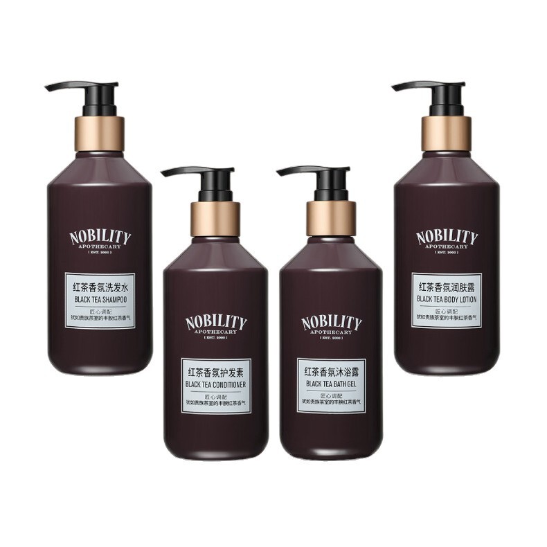 Nobilit_ノービリート ブラックティーシリーズ 300ml ミッドハイエンドホテル シャンプー シャワージェル 保湿剤 コンディショナー|undefined