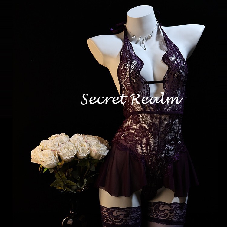 Sexy Lace Mature Style Seductive Deep V See-Through Abstinence-Style One-Piece Mesh Qqny Sexy Lace Mature Style Seductive Deep V See-Through Abstinence-Style One-Piece Mesh Qqny
