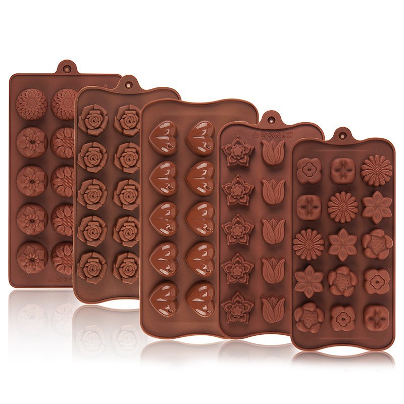 Molde de silicona en forma de tulipán para chocolate, gomitas, fondant, caramelos blandos, herramienta para hornear pasteles de chocolate de Dubái