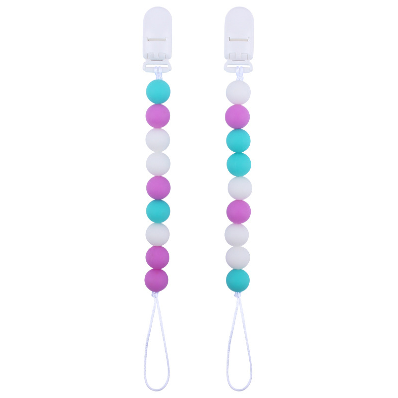 Suministros para bebés Cadena de chupete creativo bebé silicona mordedura molar anti-gota cadena dos conjuntos