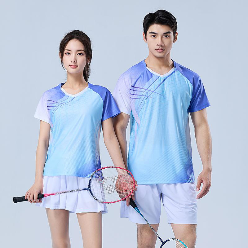 High-End Badminton Clothing, Women's Sports Suit, Men's Table Tennis Clothing, Short-Sleeved Quick-Drying Breathable Volleyball Badminton Training Clothing