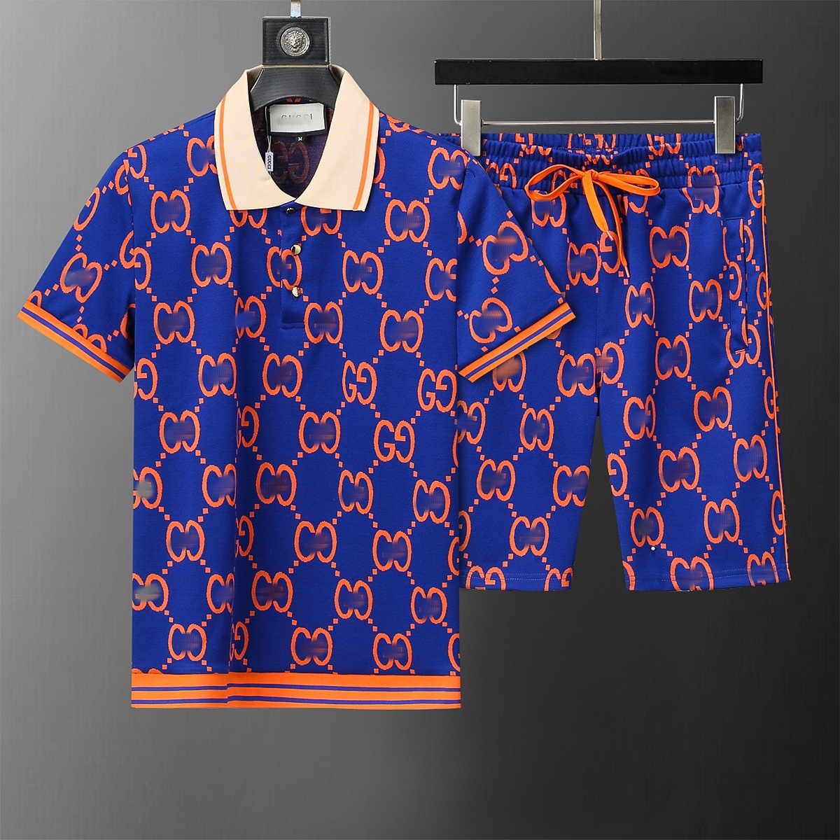 Top Edition) G polo con solapa de manga corta conjunto de moda versátil impresión clásica de estilo masculino y femenino de alta calidad