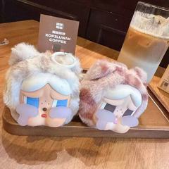 新品豹猫耳机包搪胶脸毛绒钥匙链包东南跨境挂件公仔潮玩系列挂饰