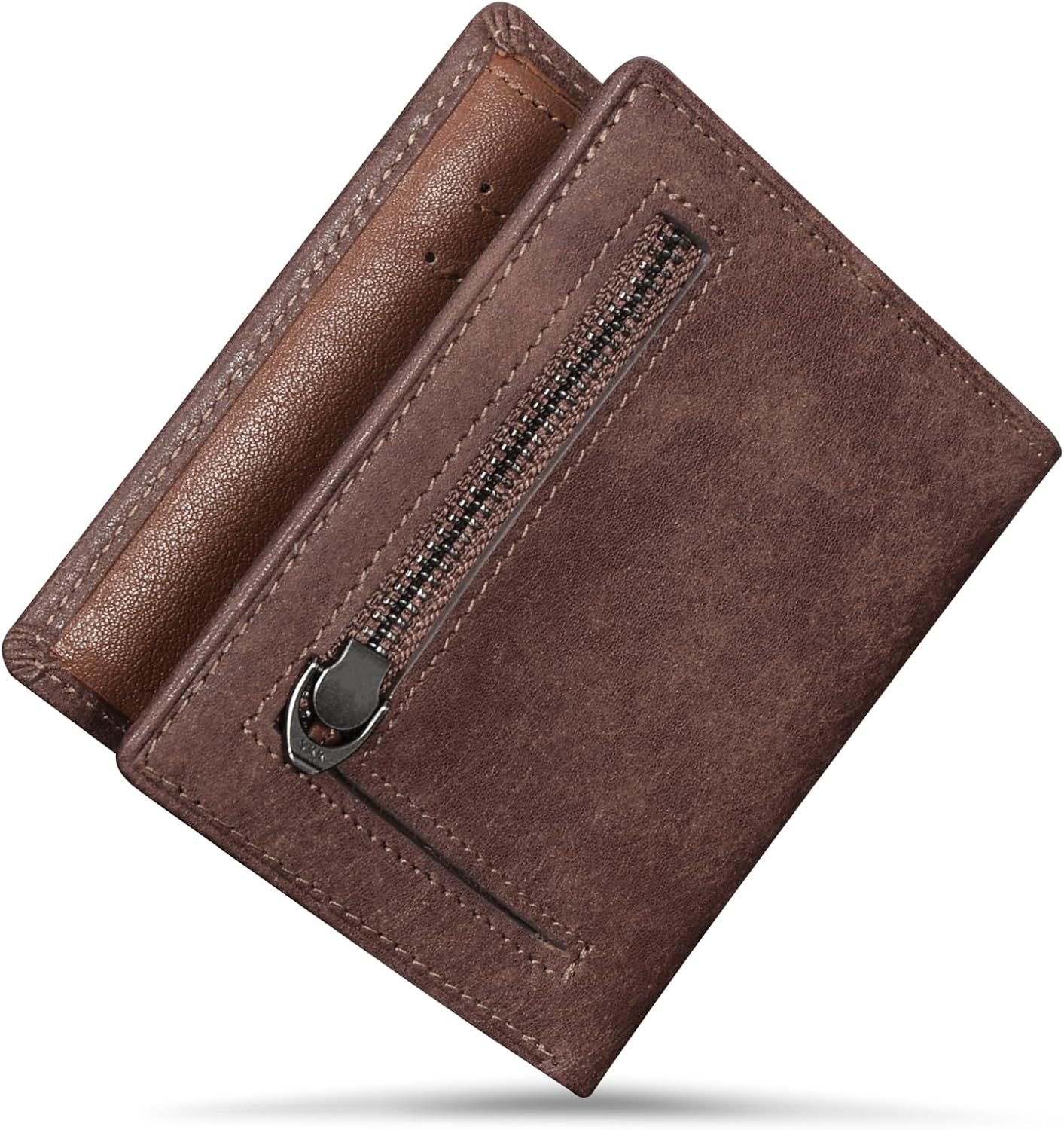 Amazon RFID anti-damagnetizado billetera multifuncional anti-desgaste, doble doble billetera japonesa para hombres