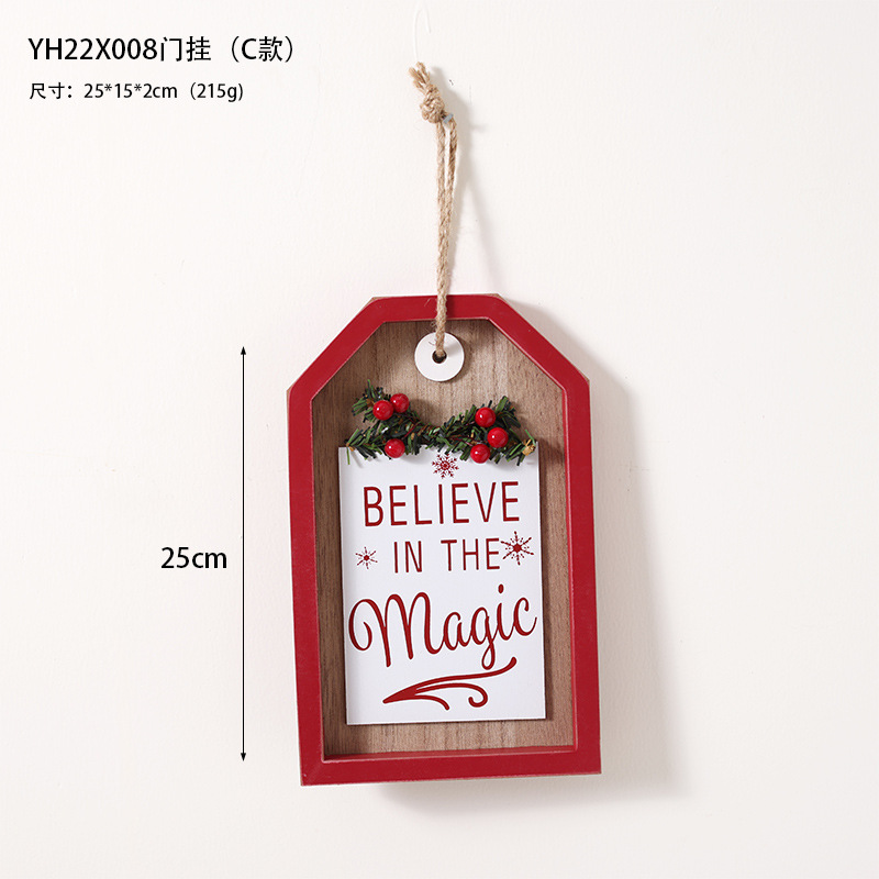 Puerta de madera de Navidad colgante de estilo retro americano colgante de pared puerta de cafeteria colgante de ventana de Navidad escena de disparo de props