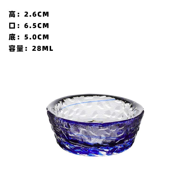 Tazas de vidrio de color una variedad de tazas de sake de estilo creativo japonés tazas de vino de frutas tazas de vino de flores de melocotón tazas de té de vidrio